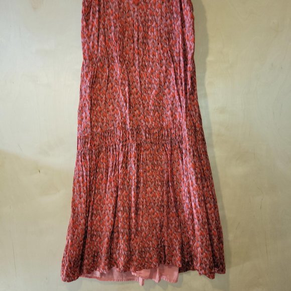 Joie TEA ROSE Coral Black Tiered Sleeveless Cotton Lined Maxi Dress Women Size S - Picture 9 of 9
